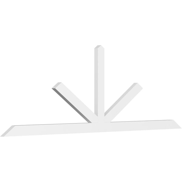 Ekena Millwork Saratoga Architectural Grade PVC Gable Bracket, 108"W x 36"H x 2"D x 4"F, 8/12 Pitch GBP108X36X0204SAR00 - main